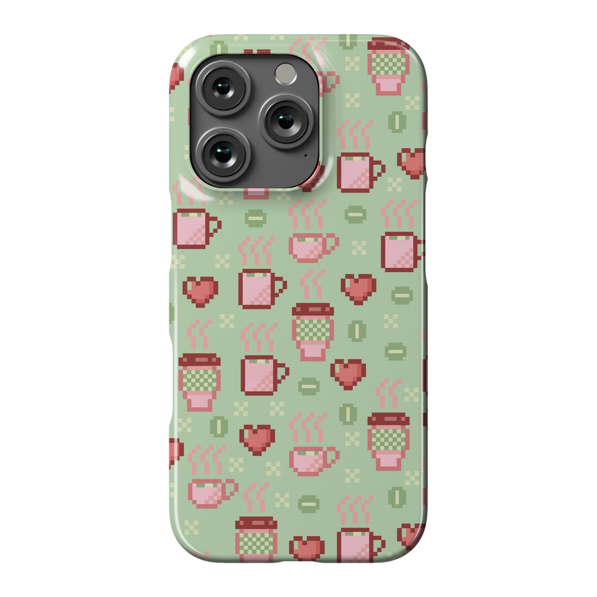 Pastel Coffee Pixel Art Pattern Phone Case